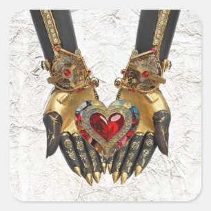 The Offering - Heart in Hands Square Sticker