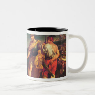 The Offering of Abigail before David Two-Tone Coffee Mug