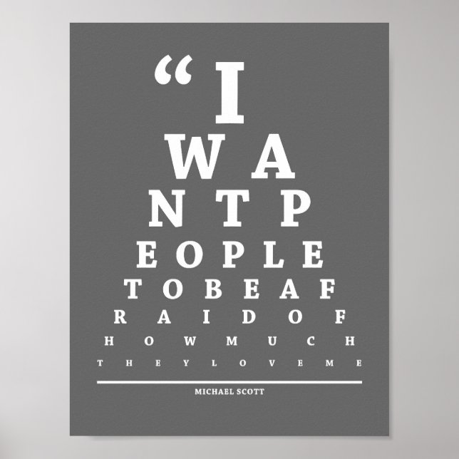 The Office, Eye Exam Chart (Front)