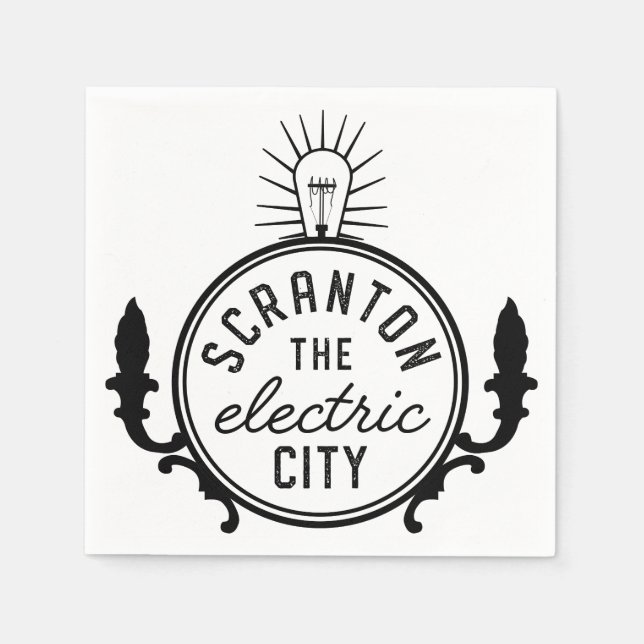 The Office Lazy Scranton The Electric City Tote Napkin (Front)