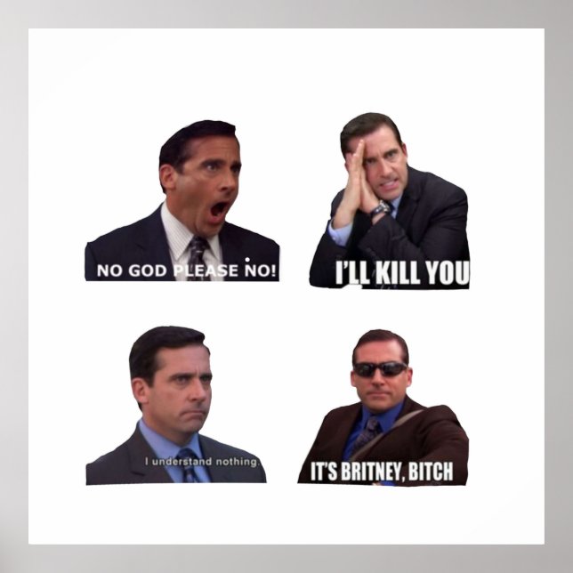 The Office Micheal Scott Funny Memes Pack Poster (Front)
