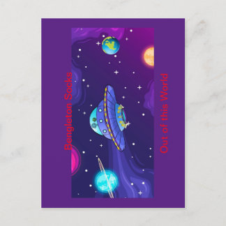 The Official "Bengleton Socks: Out of this World" Postcard
