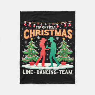 The Official Christmas Line Dancing Team Funny Xma Fleece Blanket