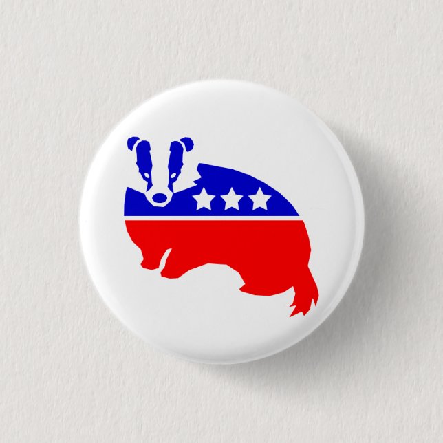 The OFFICIAL Decency Party (TM) Badger Button (Front)