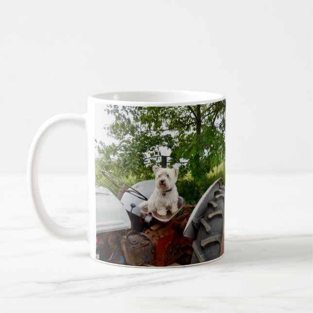 The Official Westie on a Tractor Coffee Mug (Left)