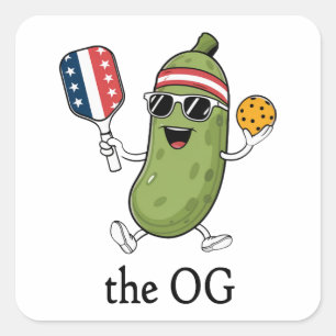 The OG Pickleballer Square Sticker