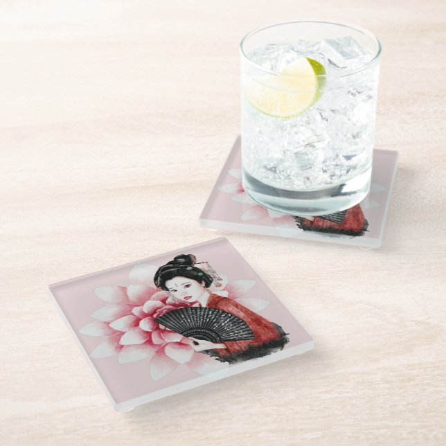 The Okinawa Series Design 34   Glass Coaster (Angled)