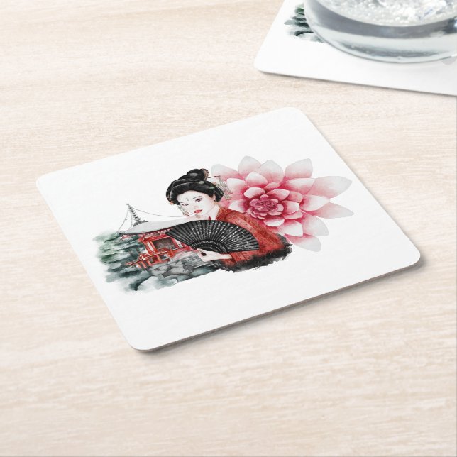 The Okinawa Series Design 36   Square Paper Coaster (Angled)