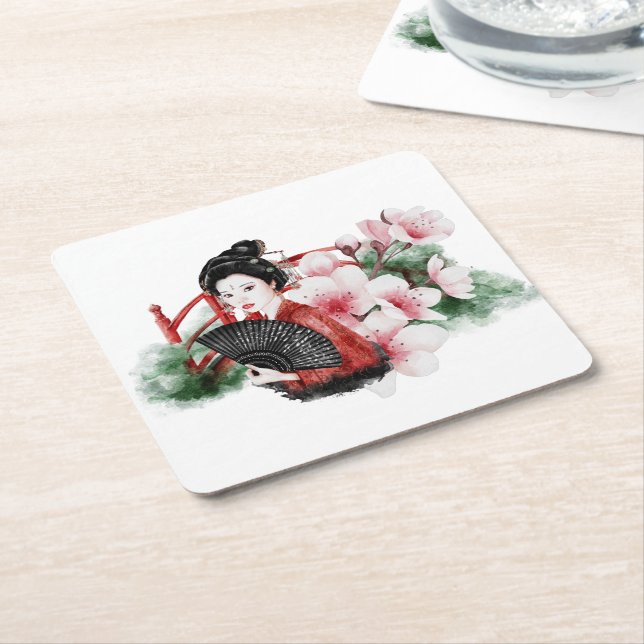 The Okinawa Series Design 38  Square Paper Coaster (Angled)