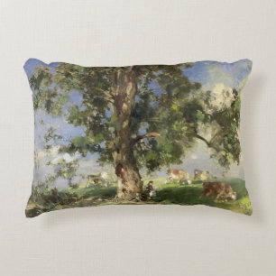 The Old Ash Tree (oil on canvas) Decorative Cushion