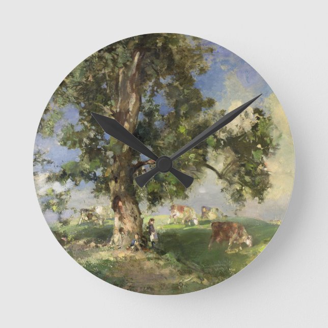 The Old Ash Tree (oil on canvas) Round Clock (Front)