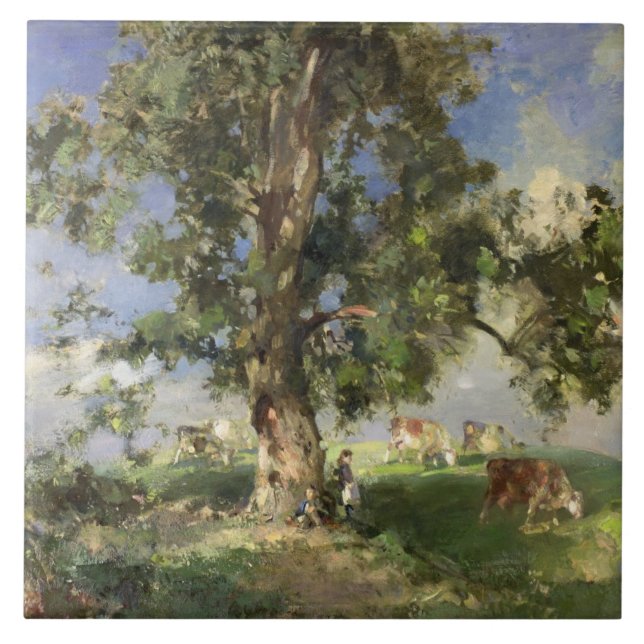 The Old Ash Tree (oil on canvas) Tile (Front)