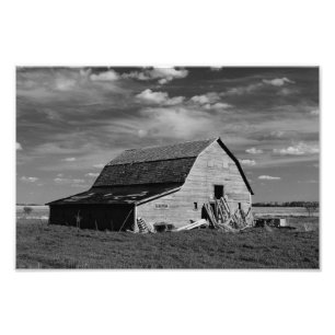 The Old Barn - Black & White Photo Print
