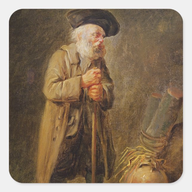 The Old Beggar Square Sticker (Front)