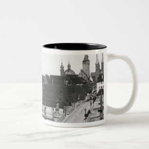The old bridge over the River Main Two-Tone Coffee Mug