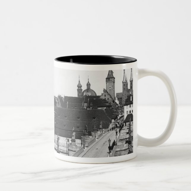 The old bridge over the River Main Two-Tone Coffee Mug (Right)