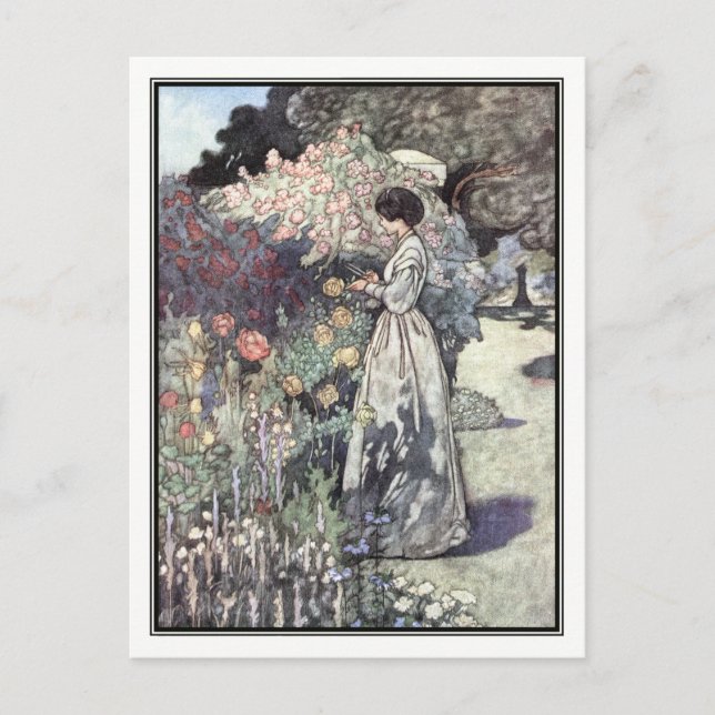 The Old-Fashioned Garden by Charles Robinson Postcard (Front)