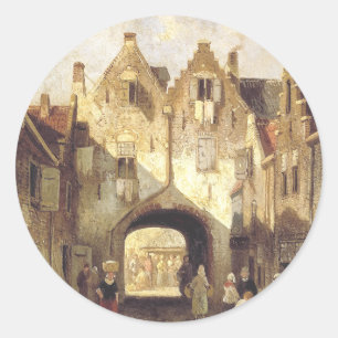 The Old Gate by Charles Leickert Classic Round Sticker