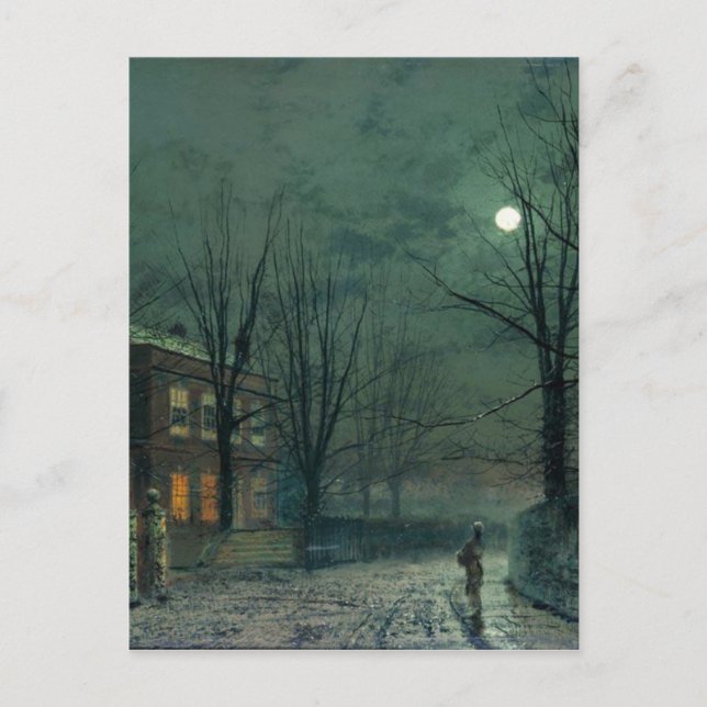 The Old Hall Under Moonlight John Atkinson Grimsha Postcard (Front)
