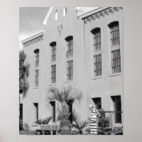The Old Jail St. Augustine Florida B&W Photo
