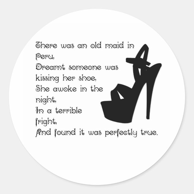 The Old Maid in Peru Classic Round Sticker (Front)