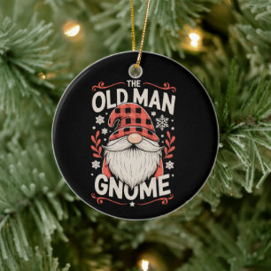 The Old Man Gnome Matching Family Christmas Xmas Ceramic Ornament