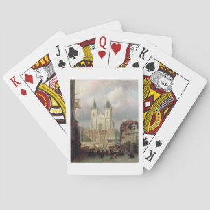 The Old Market Place at Prague, 1881 (oil on canva Playing Cards