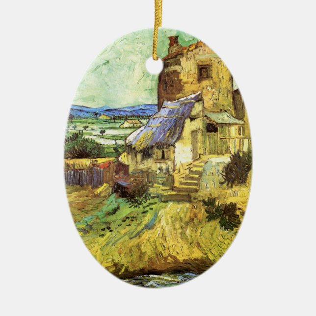 The Old Mill by Vincent van Gogh Ceramic Ornament (Front)
