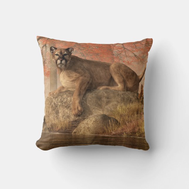The Old Mountain Lion Cushion (Front)