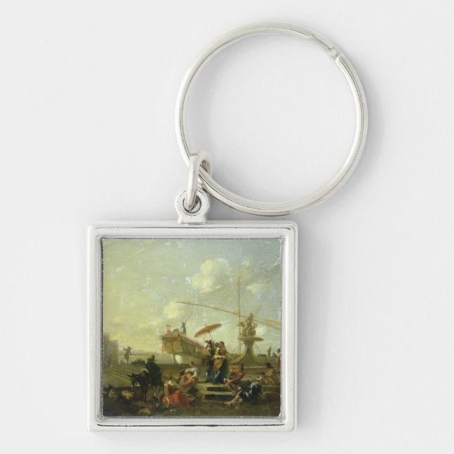 The Old Port of Genoa Key Ring (Front)