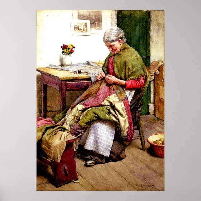 The Old Quilt - Walter Langley Poster (Front)