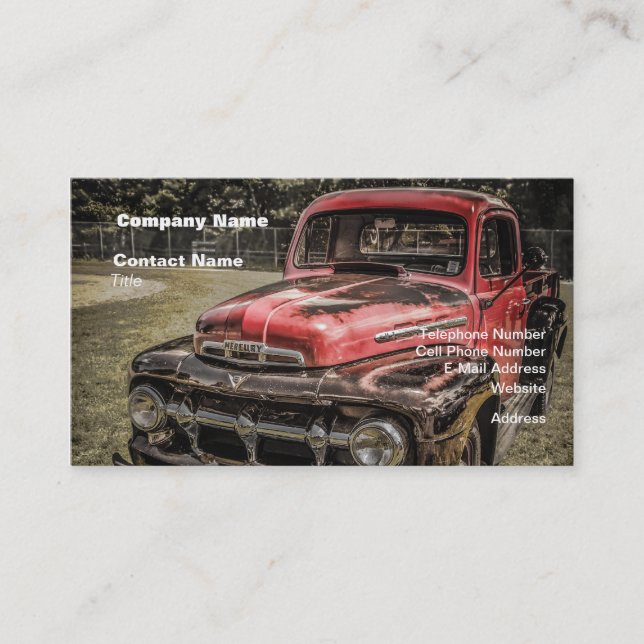 The Old Red Antique Truck Business Card (Front)