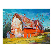 The Old Red Barn on the Windy Prairie