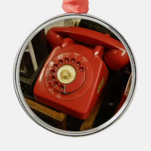 The old red telephone metal ornament