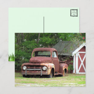 The Old Red Truck Postcard