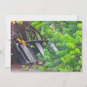 The Old Row boat Flat Greeting Card