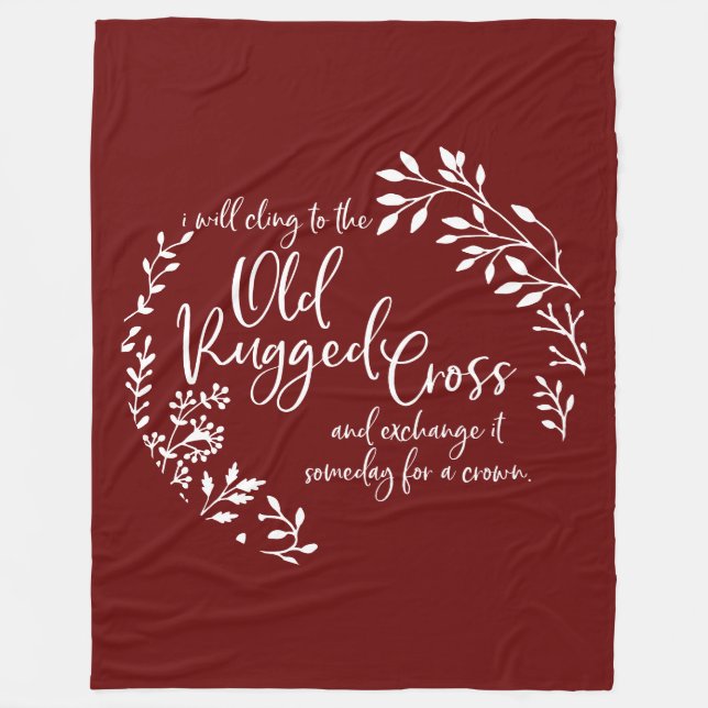 The Old Rugged Cross Fleece Blanket (Front)