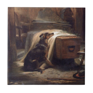 The Old Shepherd's Chief Mourner by Edwin Henry Ceramic Tile