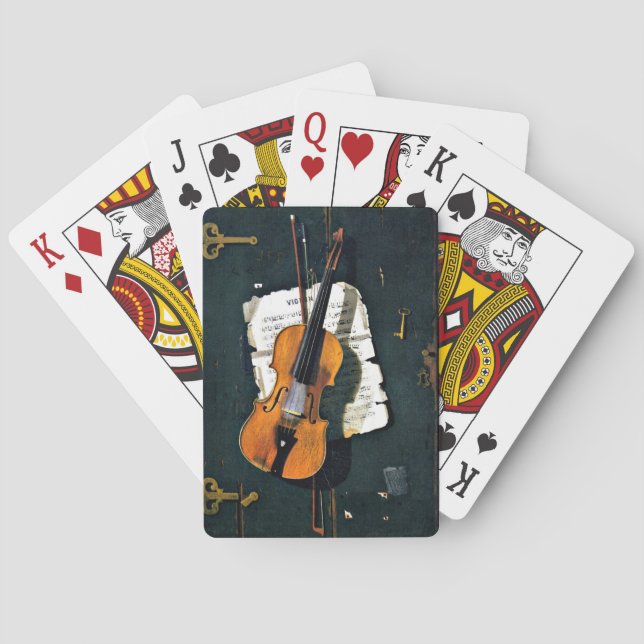 The Old Violin, fine art painting Playing Cards (Back)