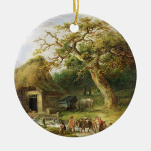 The Old Water Mill, 1790 (oil on canvas) Ceramic Ornament