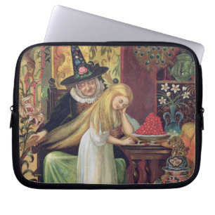 The Old Witch combing Gerda's hair with a golden c Laptop Sleeve