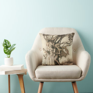 The Old Woman in the Wood by Arthur Rackham Cushion