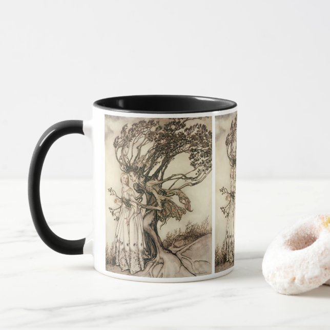 The Old Woman in the Wood by Arthur Rackham Mug (With Donut)