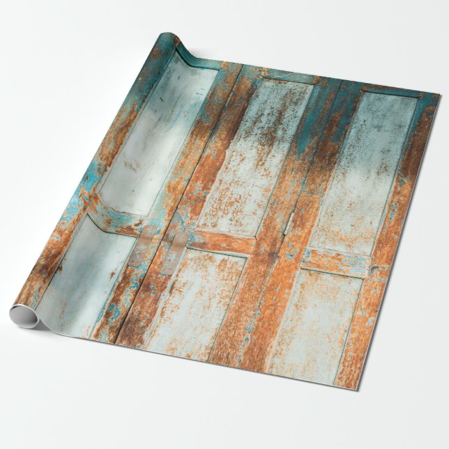 the old wooden doors backgroundantique,architectur wrapping paper (Unrolled)