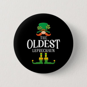 The Oldest Leprechaun St Patricks Day Matching 6 Cm Round Badge