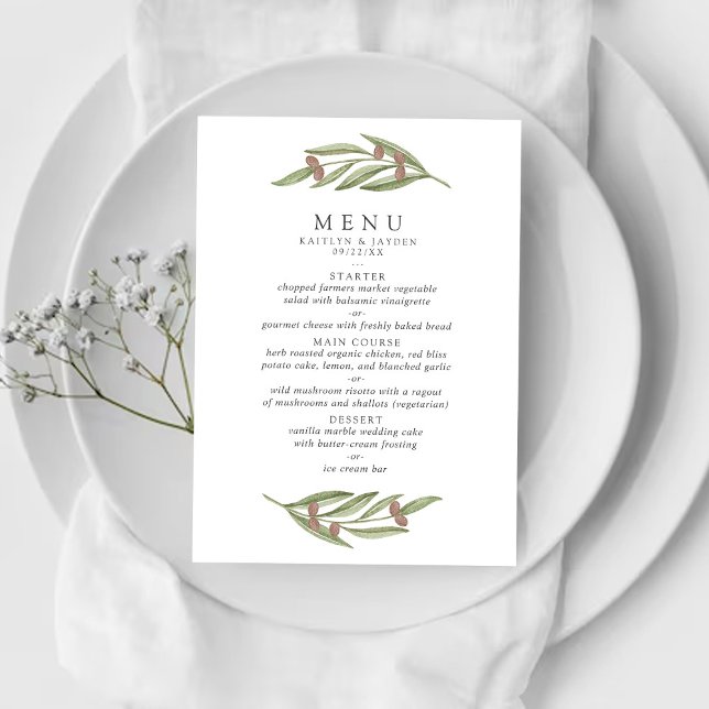 The Olive Branch Wedding Collection Menu (Creator Uploaded)