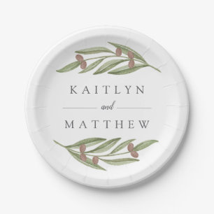 The Olive Branch Wedding Collection Paper Plate