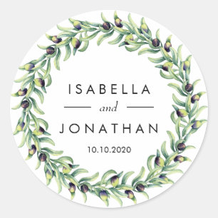 The Olive Grove   Rustic wedding Custom Classic Round Sticker