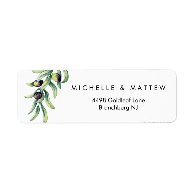 The Olive Grove | Rustic wedding Custom Return Address Label (Front)