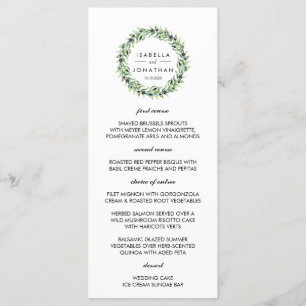 The Olive Grove Rustic wedding Menu